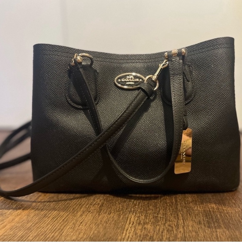 Coach Black Leather Tote Bag